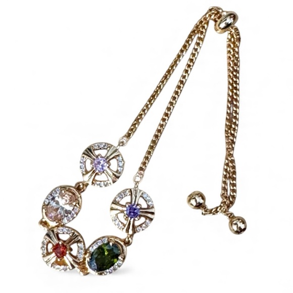 Rose Gold Gemstone Bracelet Rose Gold-Plated Bracelet - Picture 3 of 7